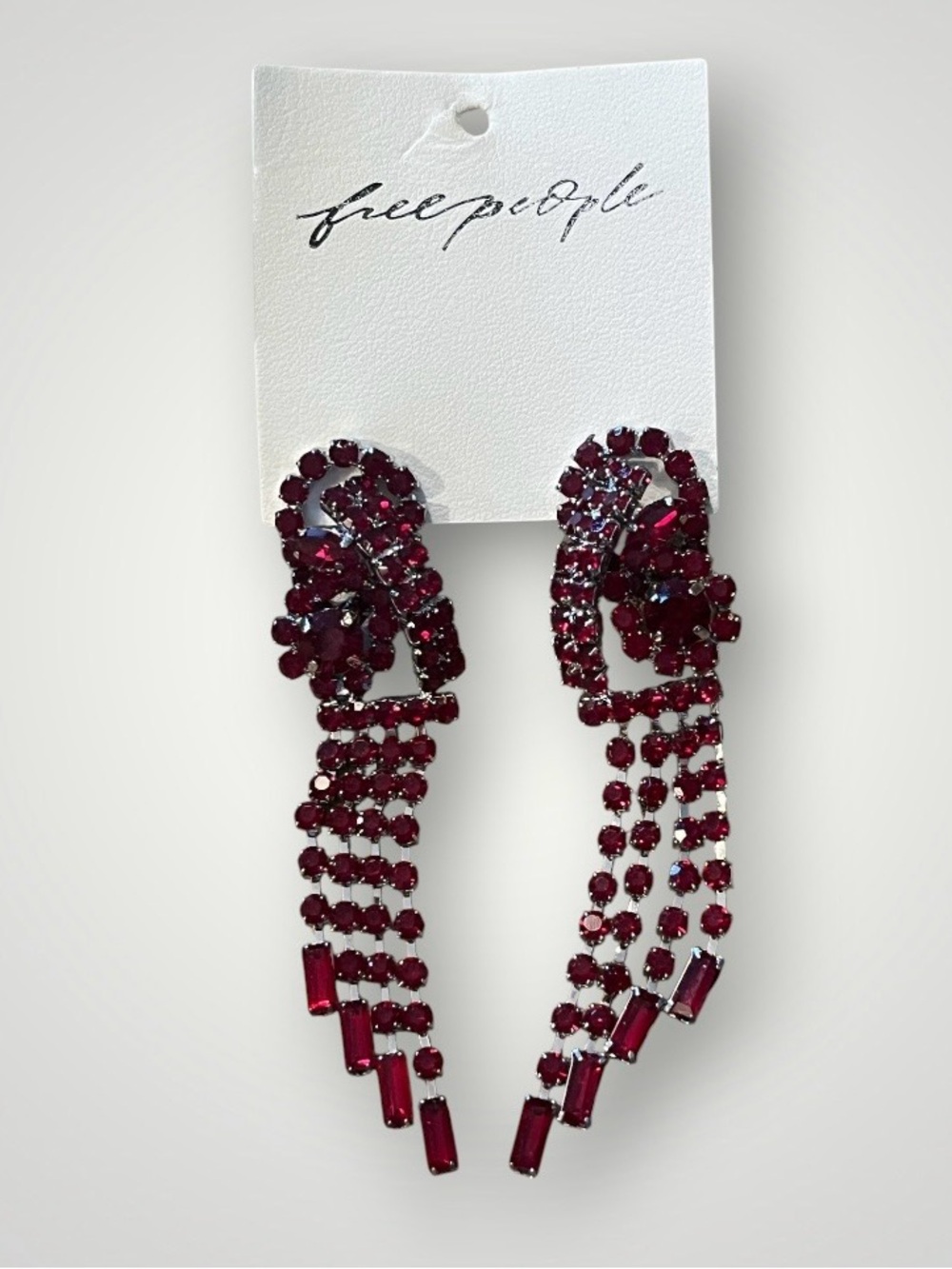 NWT Free People Follow The Rhythm Rhinestone Earrings - Picture 3 of 3